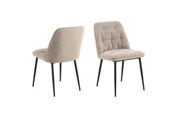 Sanjoan Spisegruppe 140 Cm + 4 Zabinka Spisestuestole - Sort/Beige/Brun - Møbler - Borde - Spisebordssæt