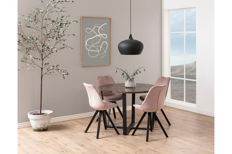 Sansi Spisebord 110 cm Rund - Brun - Spisebord og køkkenbord