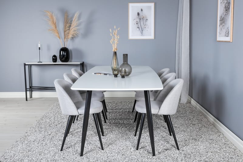 Sedavi Matgruppe 240 cm Rektangulær med 6 Sedavi Stole - Sort - Møbler - Borde - Spisebordssæt