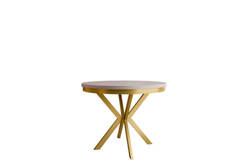 Sereth Matbord 100 cm Rund - Beige/Guld - Møbler - Borde - Spisebord og køkkenbord