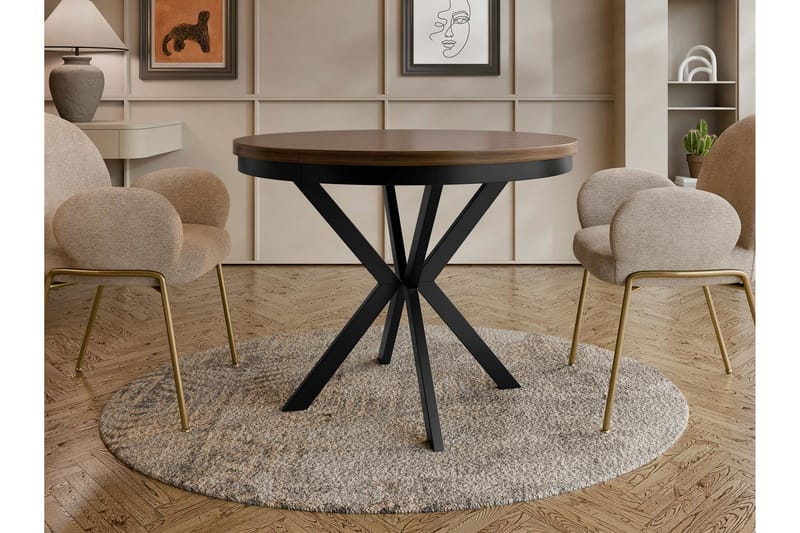 Sereth Matbord 100 cm Rund - Brun/Sort - Møbler - Borde - Spisebord og køkkenbord