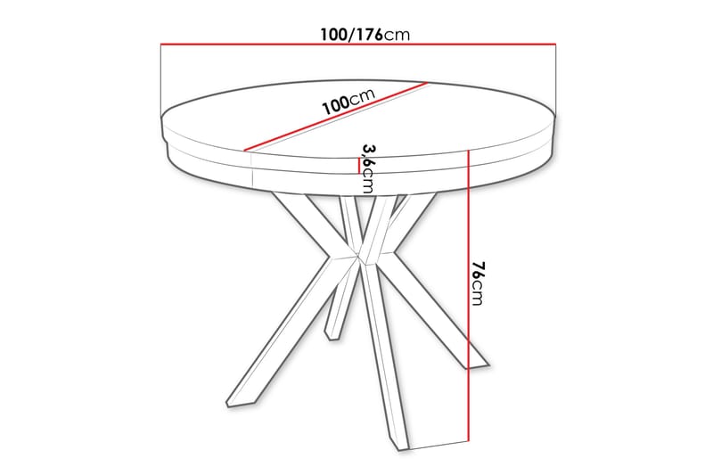 Sereth Matbord 100 cm Rund - Hvid/Guld - Møbler - Borde - Spisebord og køkkenbord