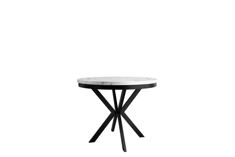 Sereth Matbord 100 cm Rund, Hvid/Sort
