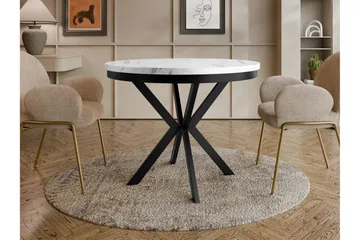 Sereth Matbord 100 cm Rund - Hvid/Sort - Møbler - Borde - Spisebord og køkkenbord