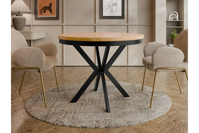 Sereth Matbord 120 cm Rund - Brun/Sort - M øbler - Borde - Spisebord og køkkenbord