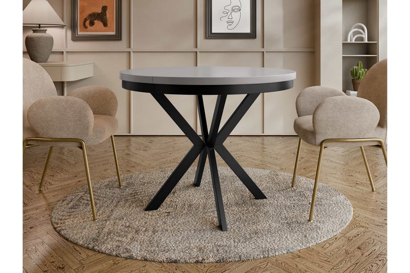 Sereth Matbord 120 cm Rund - Grå/Sort - Møbler - Borde - Spisebord og køkkenbord