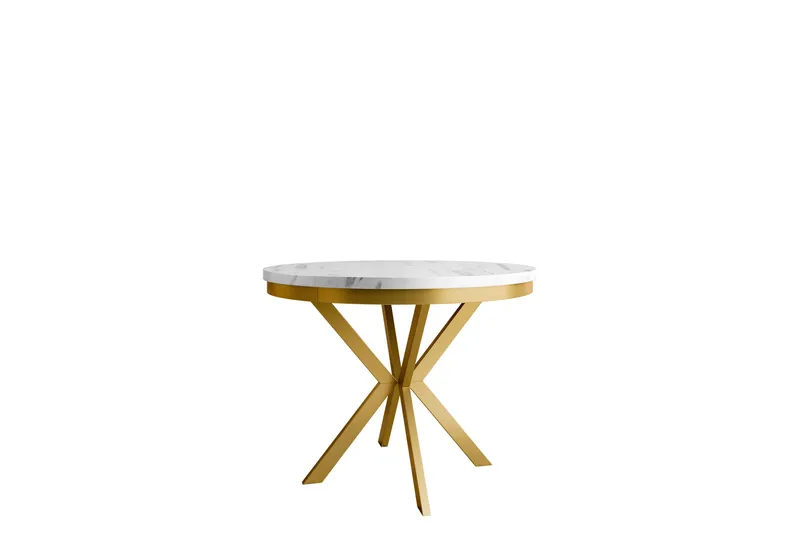 Sereth Matbord 120 cm Rund - Hvid/Guld - Møbler - Borde - Spisebord og køkkenbord