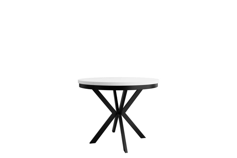 Sereth Matbord 120 cm Rund, Hvid/Sort