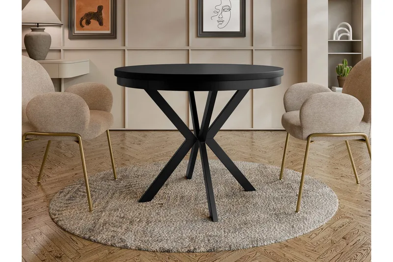 Sereth Matbord 120 cm Rund - Sort - Møbler - Borde - Spisebord og køkkenbord