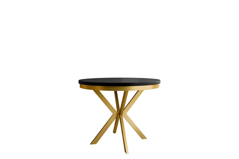 Sereth Matbord 120 cm Rund, Sort/Guld