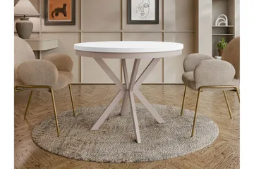 Sereth Matbord 90 cm Rund - Hvid/Beige - Møbler - Borde - Spisebord og køkkenbord