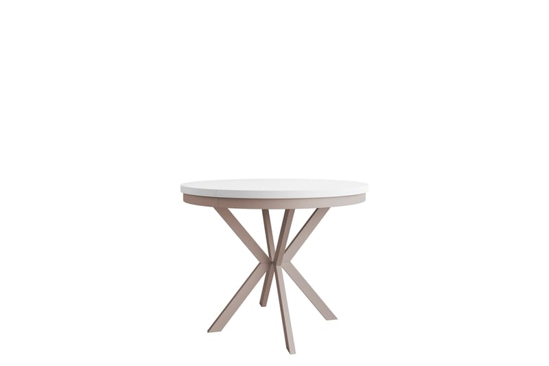 Sereth Matbord 90 cm Rund, Hvid/Beige