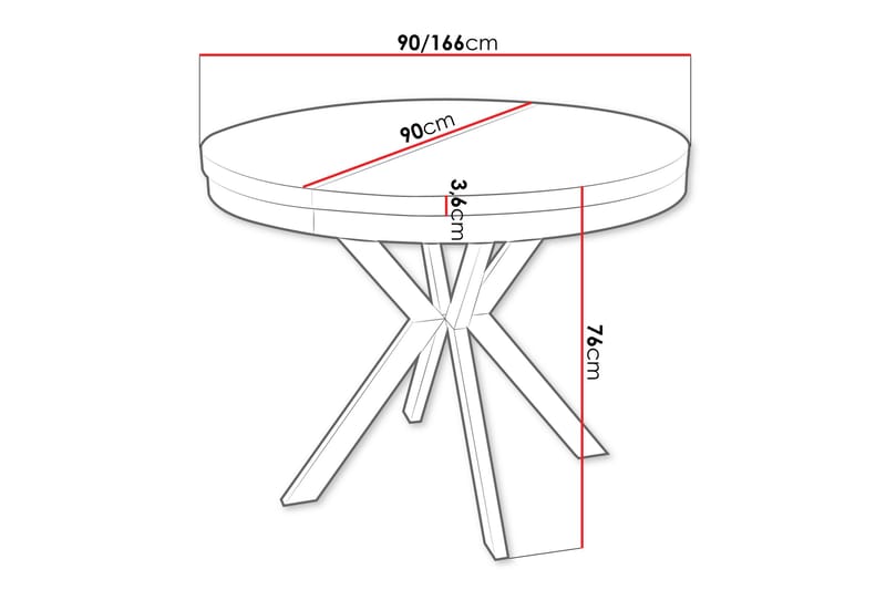 Sereth Matbord 90 cm Rund - Hvid/Sort - Møbler - Borde - Spisebord og køkkenbord