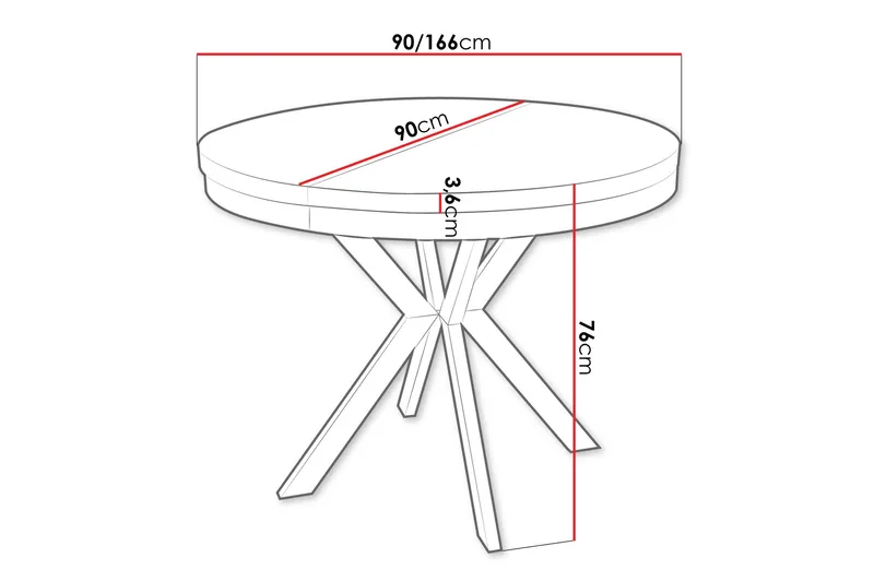 Sereth Matbord 90 cm Rund - Sort/Guld - Møbler - Borde - Spisebord og køkkenbord
