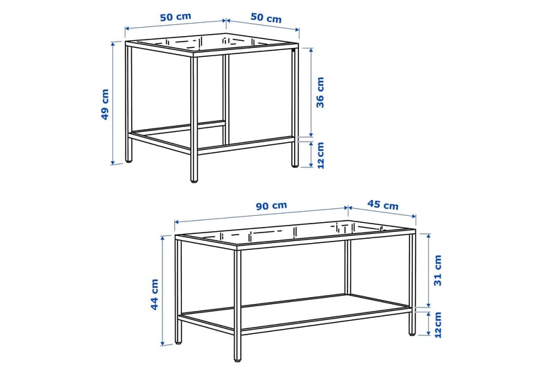Sevay Sofabord 90 cm - Sort - Møbler - Borde - Sofabord