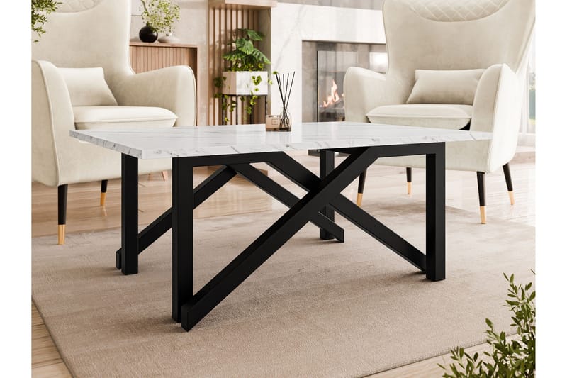 Seyloren Sofabord 100 cm - Hvid/Sort - Møbler - Borde - Sofabord