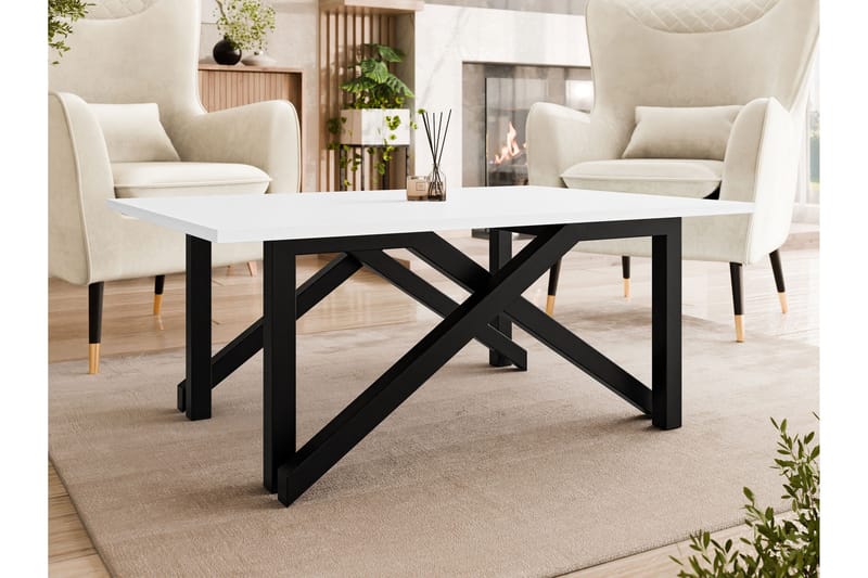 Seyloren Sofabord 100 cm - Hvid/Sort - Møbler - Borde - Sofabord