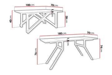Seyloren Sofabord 100 cm - Hvid/Sort - Møbler - Borde - Sofabord