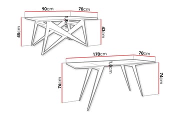 Seyloren Sofabord 90 cm - Sort/Hvid - Møbler - Borde - Sofabord