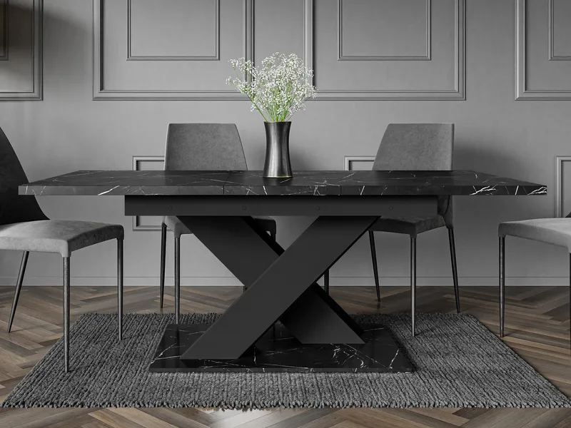 Shea Förlängningsbart Spisebord 140-180 cm Rektangulær - Sort - Møbler - Borde - Spisebord og køkkenbord