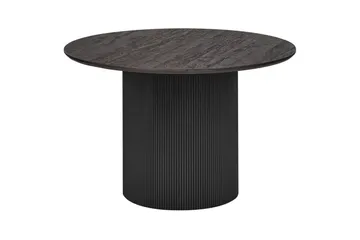 Sheho Rundt Spisebord 120 cm med Træ- og Valnøddeudseende - Sort - Møbler - Borde - Spisebord og køkkenbord