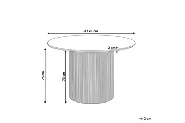 Sheho Rundt Spisebord 120 cm med Træ- og Valnøddeudseende - Sort - Møbler - Borde - Spisebord og køkkenbord