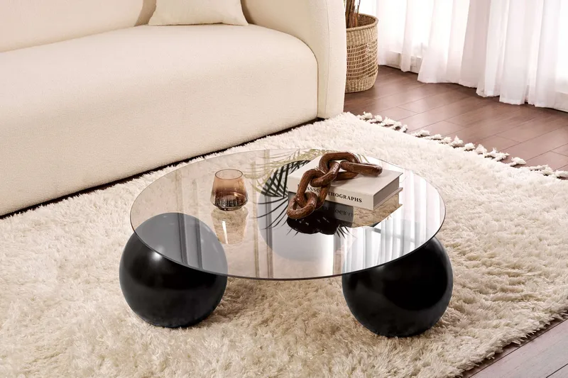 Sibas Sofabord 85 cm - Sort og bronze - Møbler - Borde - Sofabord