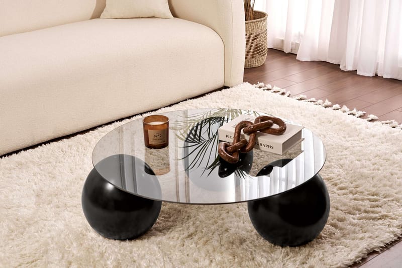 Sibas Sofabord 85 cm, Sort og grå