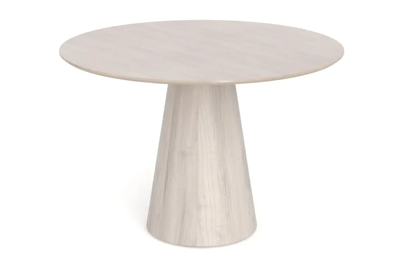 Siena Lille Spisebord Rundt 110 cm Finer, Hvidpigmenteret