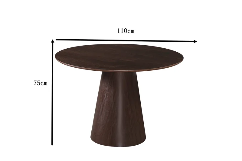 Siena Lille Spisebord Rundt 110 cm Finer - Mørkebrun Røget eg - M øbler - Borde - Spisebord og køkkenbord