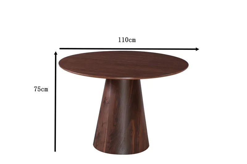 Siena Lille Spisebord Rundt 110 cm Finer - Valnød - Møbler - Borde - Spisebord og køkkenbord