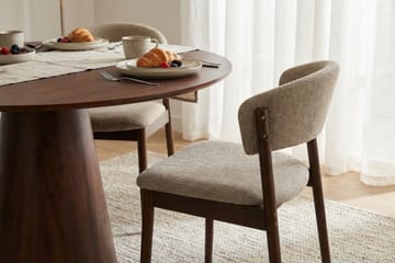 Siena Matgruppe rund 110 cm Valnød med 4 Nala-spisestole - Valnød - Møbler - Borde - Spisebordssæt