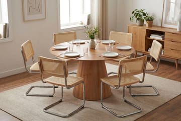Siena Matgruppe rund 130 cm Eg med 6 Build-spisestole - Eg - Møbler - Borde - Spisebordssæt