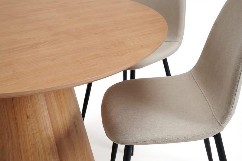 Siena Matgruppe rund 130 cm Eg med 6 Nibe-spisestole - Eg - Møbler - Borde - Spisebordssæt