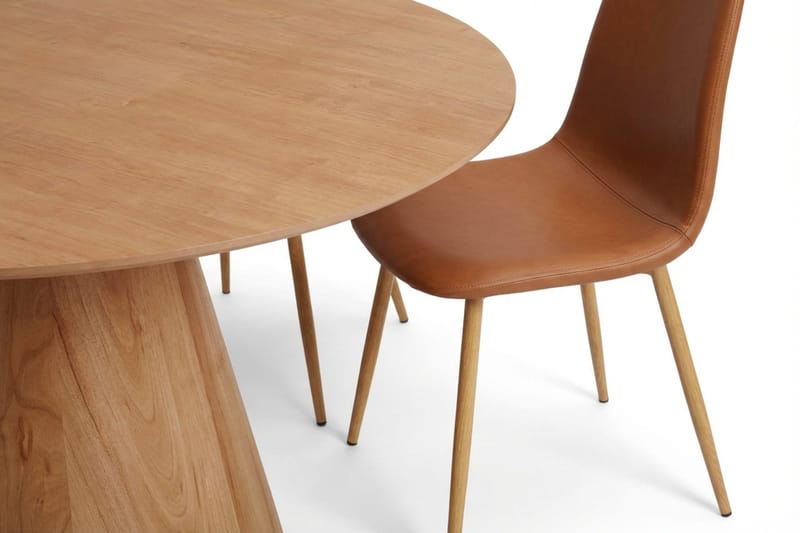 Siena Matgruppe rund 130 cm Eg med 6 Nibe-spisestole - Eg - Møbler - Borde - Spisebordssæt