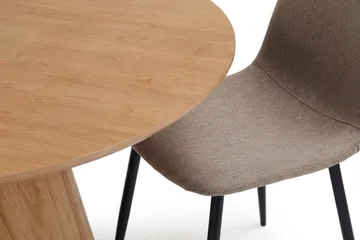 Siena Matgruppe rund 130 cm Eg med 6 Nibe-spisestole - Eg - Møbler - Borde - Spisebordssæt