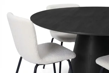 Siena Matgruppe rund 130 cm Sort med 6 Katy-spisestole - Sortbejdset eg - Møbler - Borde - Spisebordssæt