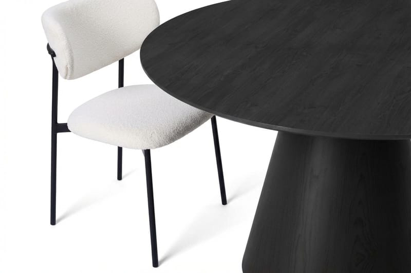 Siena Matgruppe rund 130 cm Sort med 6 Lucy-spisestole - Sort - Møbler - Borde - Spisebordssæt