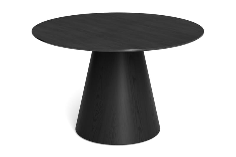 Siena Matgruppe rund 130 cm Sort med 6 Nibe-spisestole - Sort - Møbler - Borde - Spisebordssæt