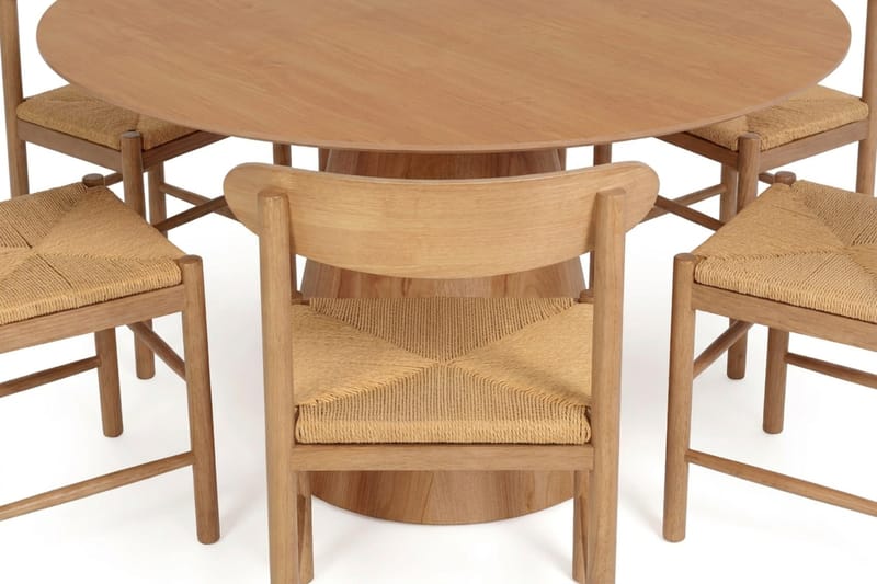Siena Matgruppe rund 150 cm Eg med 6 Malte Spisestole - Eg - Møbler - Borde - Spisebordssæt