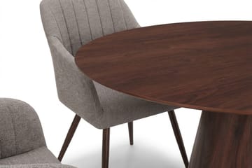 Siena Matgruppe rund 150 cm Valnød med 6 Filippa-spisestole - Valnød - Møbler - Borde - Spisebordssæt