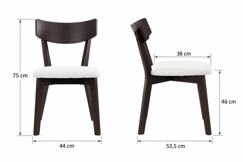 Siena Rund Spisebordsgruppe 150 cm – Spisebord med 6 Amelia Spisestole med Hynde i Træ med Røget Eg-udseende - Mørkebrun - Møbler - Borde - Spisebordssæt