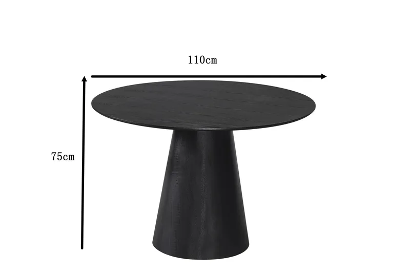 Siena Rundt Spisebord 110 cm - Sort - Møbler - Borde - Spisebord og køkkenbord