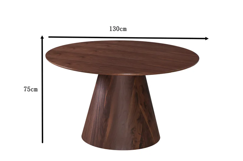 Siena Rundt Spisebord 130 cm Finer - Valnød - Møbler - Borde - Spisebord og køkkenbord