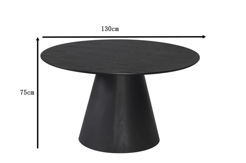 Siena Rundt Spisebord 130 cm - Sort - Møbler - Borde - Spisebord og køkkenbord