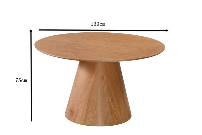 Siena Spisebord Rundt 130 cm Finér - Eg - Møbler - Borde - Spisebord og køkkenbord