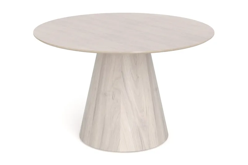 Siena Spisebord Rundt 130 cm Finér, Hvidpigmenteret