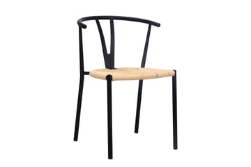 Siena spisebordssæt rundt 110 cm Sort med 4 Elysia spisestole - Sortbejdset eg - Møbler - Borde - Spisebordssæt