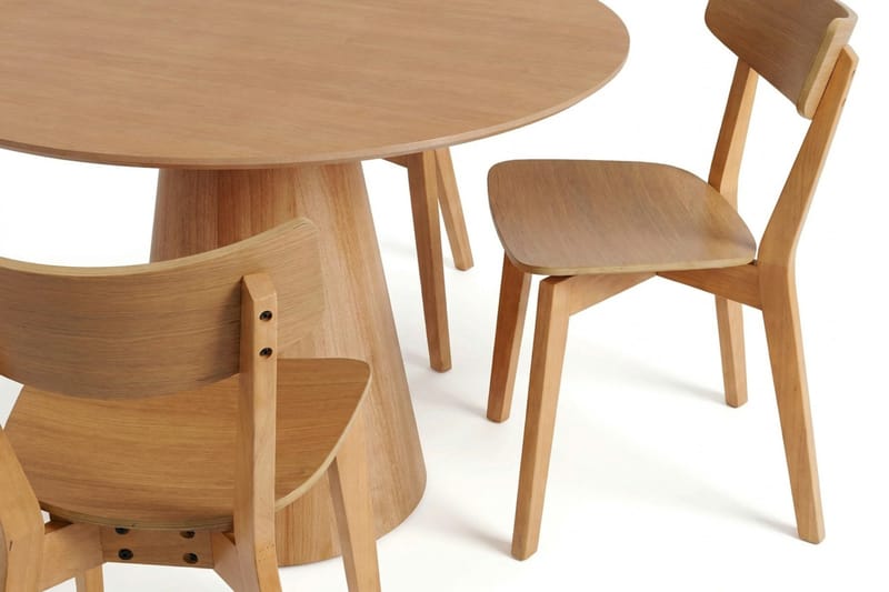 Siena spisegruppe 110 cm rund i eg med 4 Amelia-spisestole - Eg - Møbler - Borde - Spisebordssæt