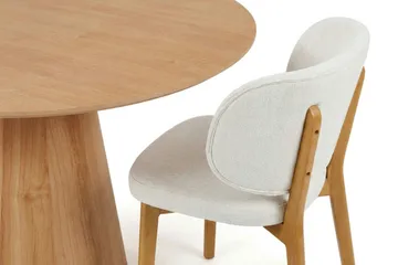 Siena spisegruppe 110 cm rund i eg med 4 Eira spisestole - Eg - Møbler - Borde - Spisebordssæt